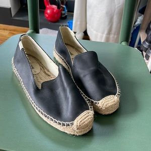 leather soludos espadrille smoking slipper size 8